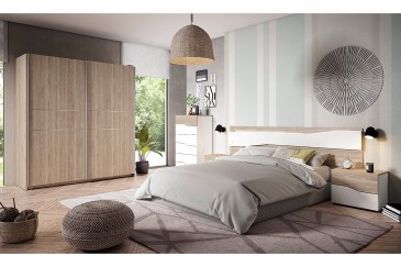 Quarto SNAKE (Cabeceira + 2 mesas de cabeceira com 2 gavetas) ao melhor preço