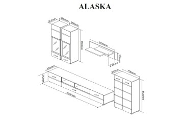 Mueble de salón - comedor moderno ALASKA al MEJOR PRECIO