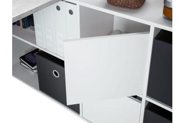 Mesa escritorio Estudio/Oficina/Despacho en Blanco y Cemento