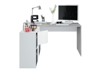 Mesa escritorio Estudio/Oficina/Despacho en Blanco y Cemento