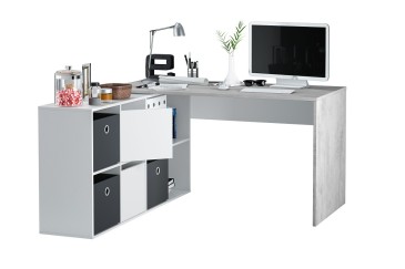 Mesa escritorio Estudio/Oficina/Despacho en Blanco y Cemento