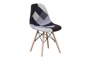 Conjunto de 4 sillas PATCHWORK de Diseño tapizadas en tonos grises