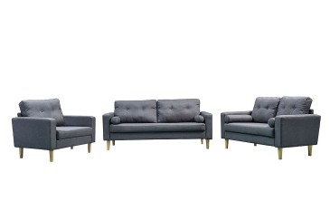 Cadeirão de 3 lugares ALVIN na elegante cor cinzenta ao MELHOR PREÇO