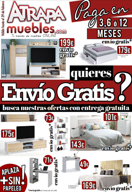 Mueble Bajo Salón Blanco y Madera - Muebles TV - Hipopótamo Muebles